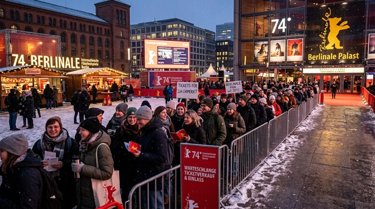 Berlinale Fanmeile Warteschlange Fans Kino Winter