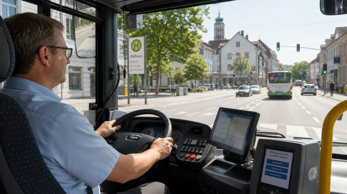 Busfahrer Lenkrad Strassenbahn Verkehr Innenstadt Fahrerhaus Navigation Zennews24