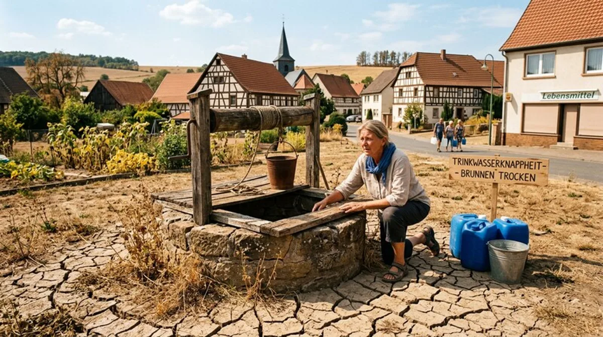 Hitzewelle Deutschland ausgetrockneter Fluss
