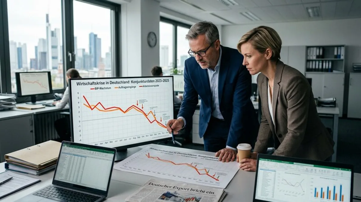 Rezession Wirtschaftskrise Grafik Fallend Buero Analyse Deutschland