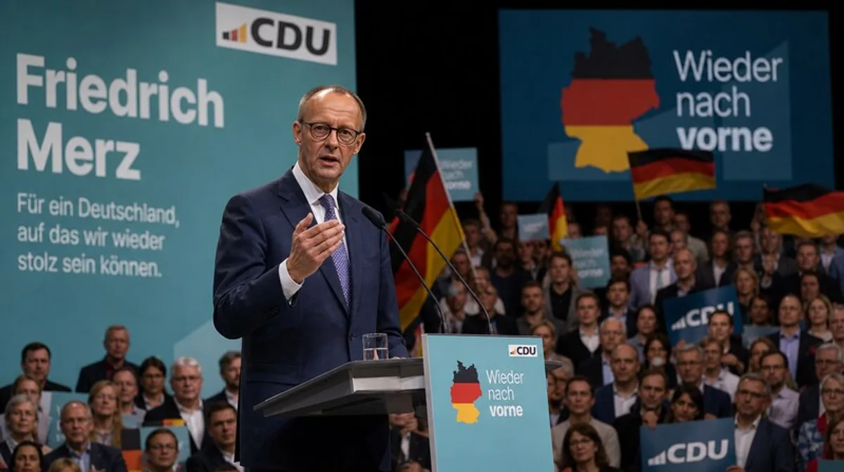 Merz Wahlkampf Rede Menge