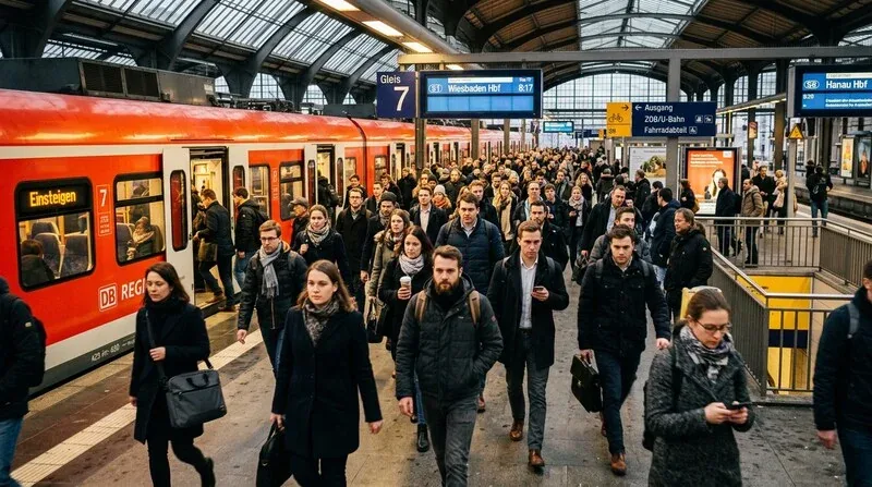 Flughafen Frankfurt Terminal Reisende Gepaeck Abflug