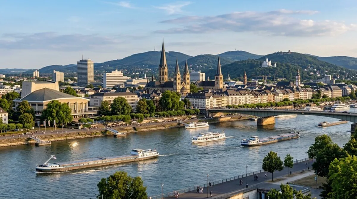 Reg Stadtansicht Bonn Skyline Rhein Bundesstadt Innenstadt Bruecke