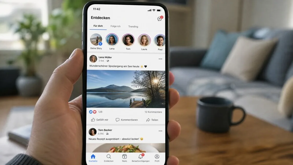 Smartphone Social Medien Facebook Benutzerinterface App Profil Feed
