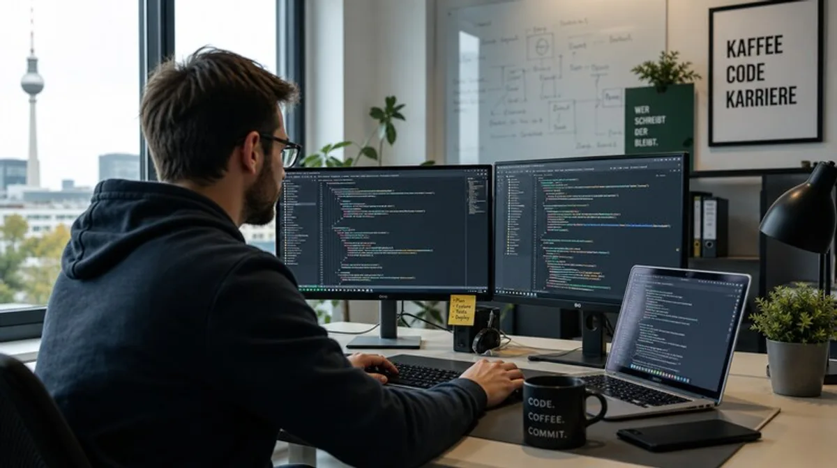 Softwareentwickler Programming Buero Monitor Code Workspace Development