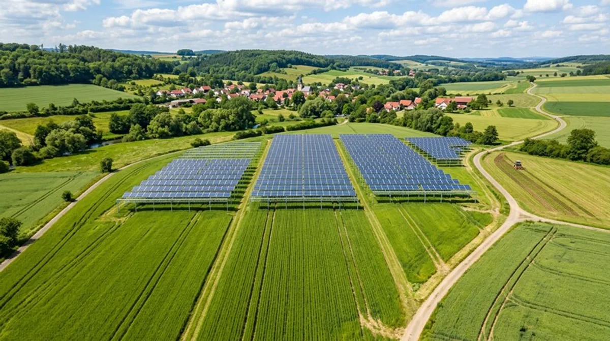 Agri-Photovoltaik Solaranlage Getreidefeld